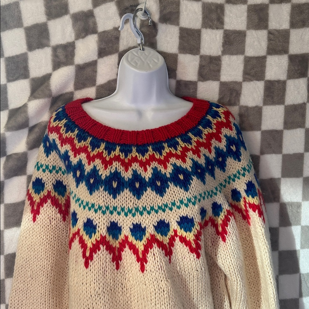 Liz Claiborne Women’s 100% Wool Crew Neck Long Sleeve Festive Sweater Size XL - Picture 2 of 12